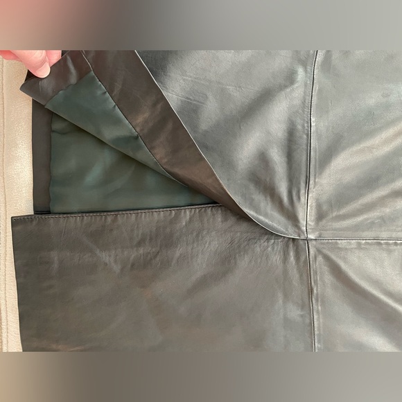 NWT Topshop Black Genuine Leather Skirt Sz 4 - Picture 5 of 15